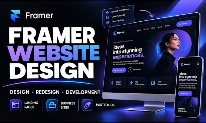design framer website, framer landing page, framer website design