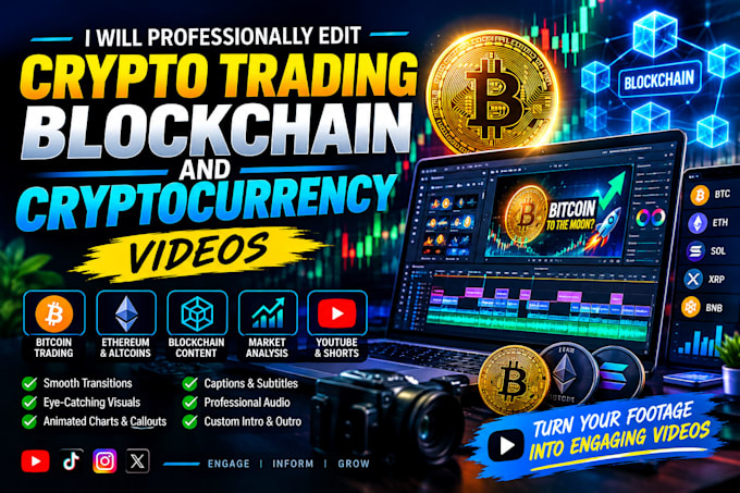 professionally edit crypto trading, blockchain and cryptocurrency videos