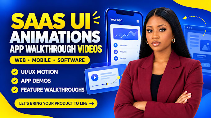 create saas UI animations and app walkthrough videos for your software