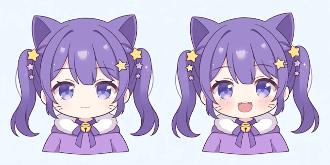 draw a cute chibi vtuber model or pngtuber avatar for streaming