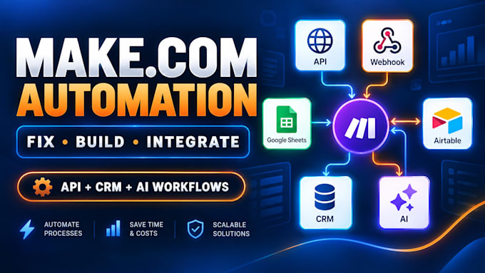 fix make com automation make com expert make com social media scenario made com