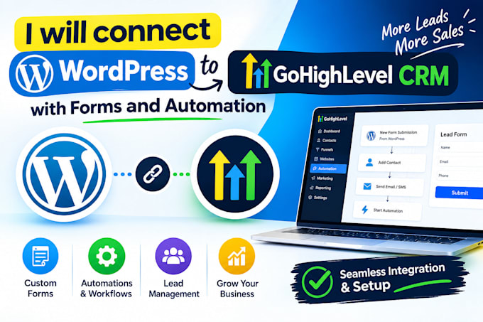 connect wordpress to gohighlevel CRM with forms and automation