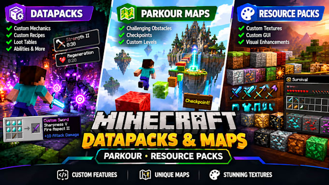 create minecraft datapacks parkour maps and resources parks