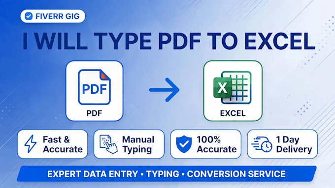type your pdf file into excel sheet accurately