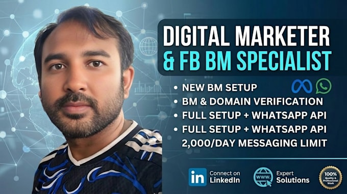 setup fix meta business manager domain verification and whatsapp api