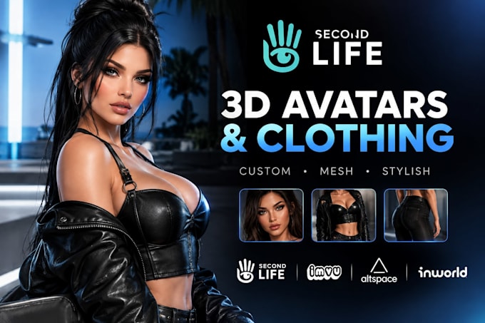 do 3d second life avatar creation custom mesh clothing outfits and textures