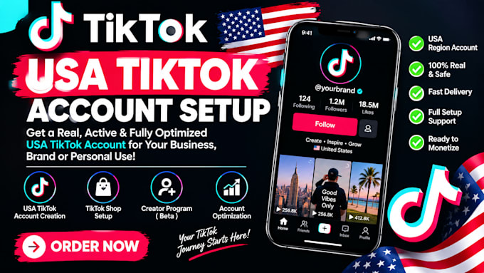 create UK, USA, tiktok accounts with creator reward program