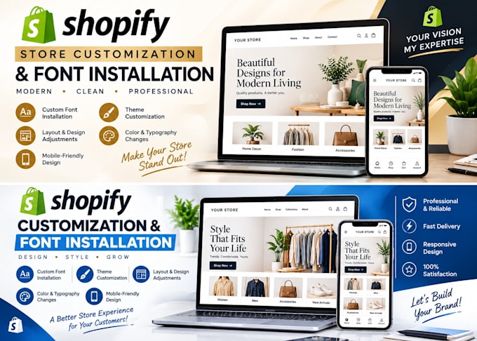 do shopify fonts installation