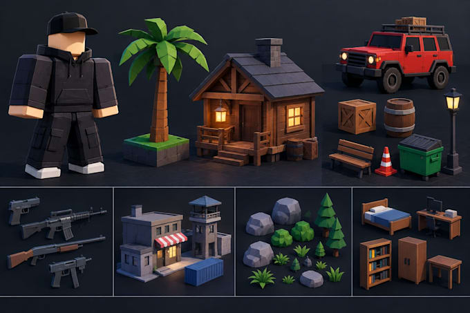 create custom low poly 3d models for your roblox game