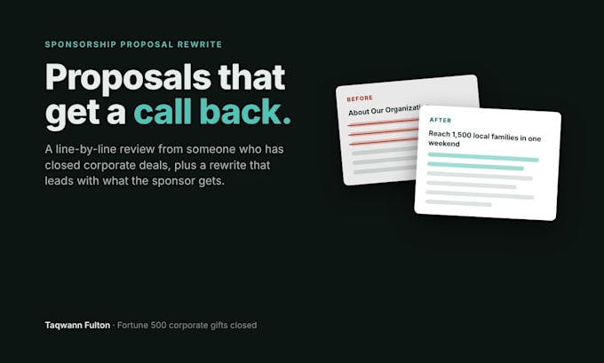 review and rewrite your sponsorship proposal