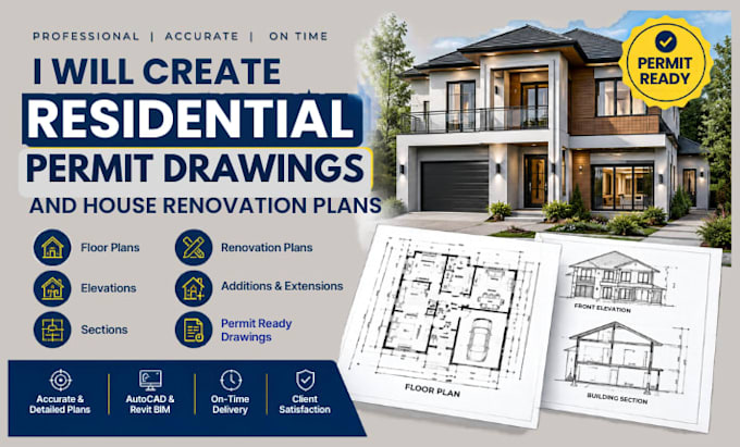 create residential permit drawings and house renovation plans