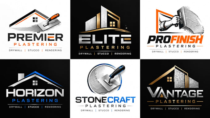design a professional plasterer drywall, stucco, rendering, wall plastering logo