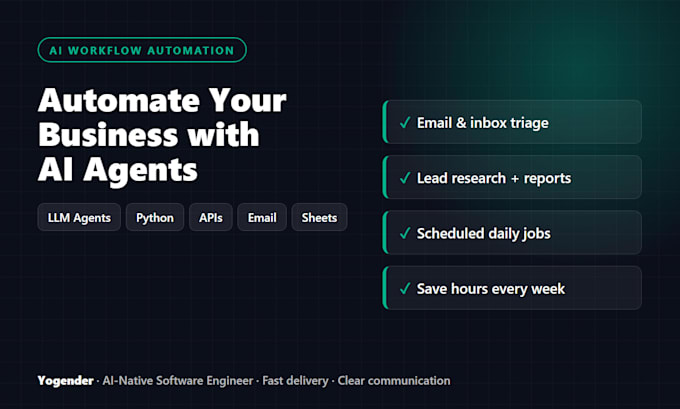 automate your business workflows with ai agents, llms and python