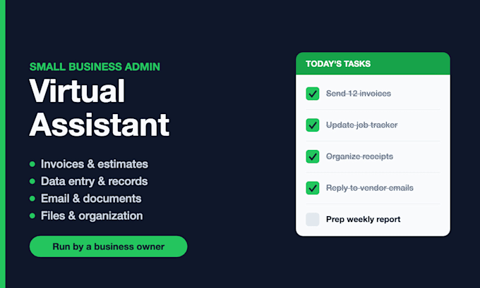 be your virtual assistant for admin and invoicing