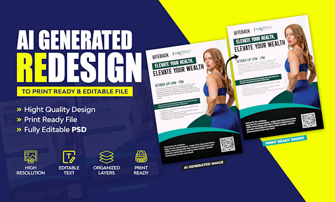 redesign your ai generated flyer for professional printing