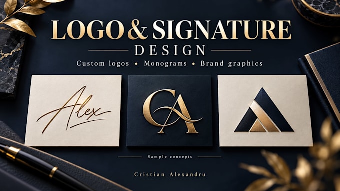 design a custom logo signature and graphics