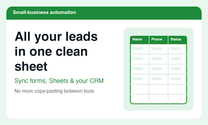 sync your google sheets with your lead forms and CRM