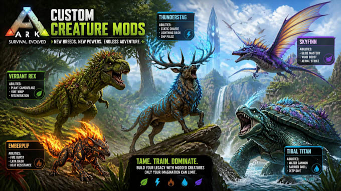 create custom ark survival evolved and ascended creature mods