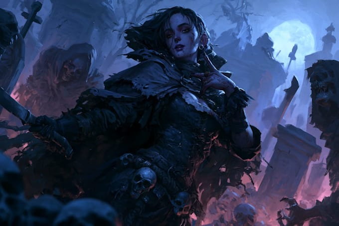 draw horror character design illustration