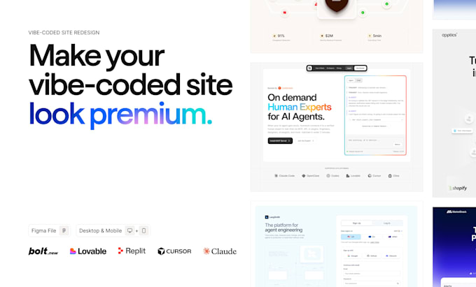 redesign your vibe coded website to look premium in figma