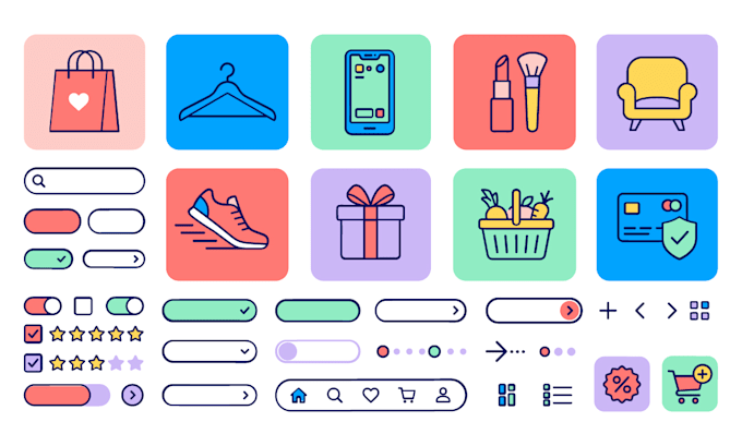 design modern e commerce vector icon set