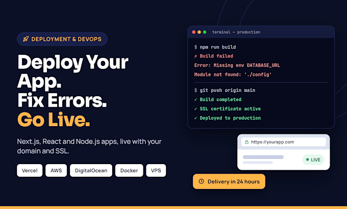 deploy your app and fix deployment errors