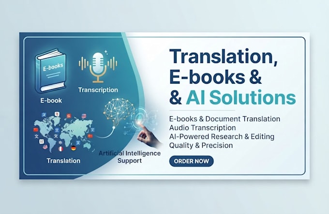translate ebooks transcribe audio and provide ai support
