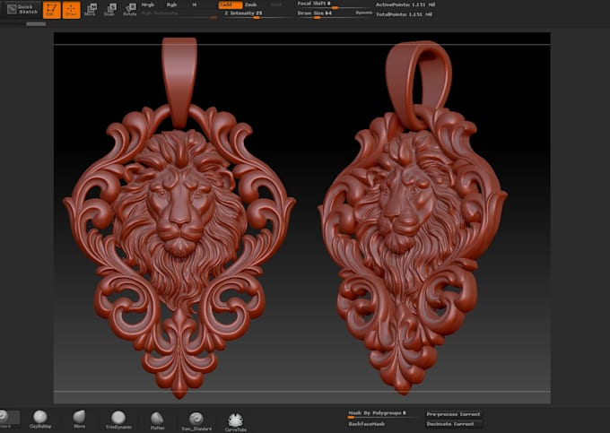 create jewelry designs with zbrush sculpting