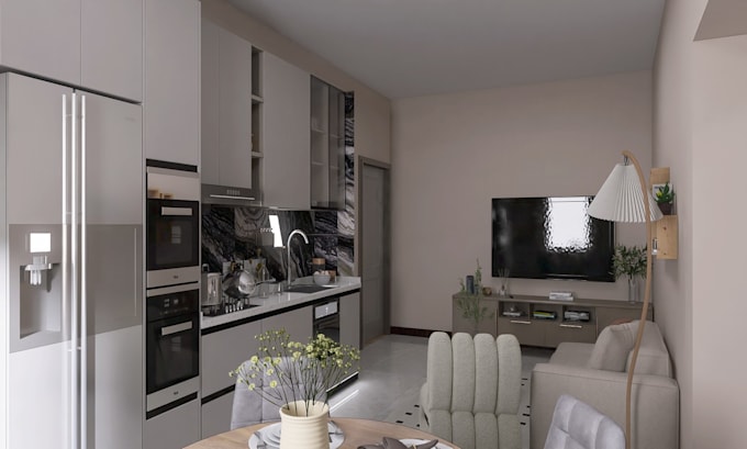 create realistic 3d interior renders for your apartment or real estate li
