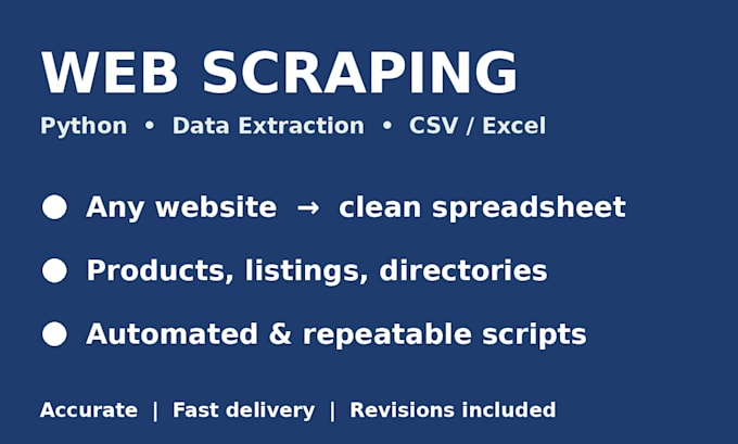 do python web scraping and data extraction to excel or CSV