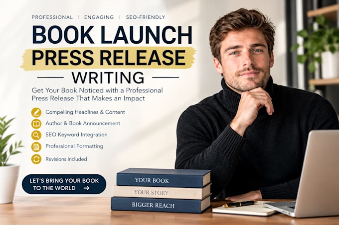 write a book launch press release, author announcement, book publicity