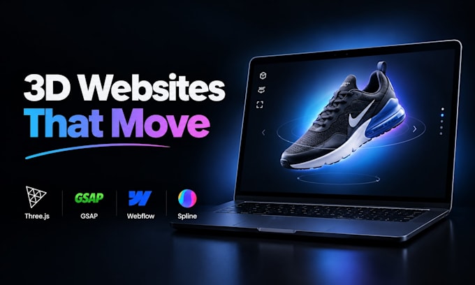 build a 3d animated website, threejs 3d landing page gasp webgl spline animation
