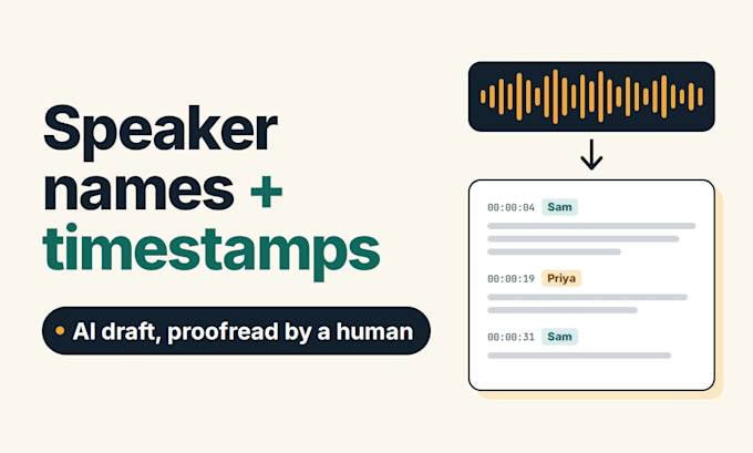 transcribe audio and video to text in english