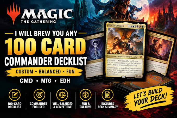 brew you any 100 card commander magic the gathering decklist cmd mtg edh