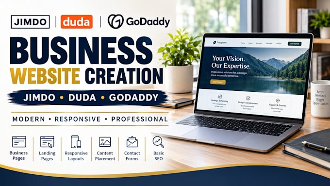 design or redesign your jimdo, duda or godaddy business website
