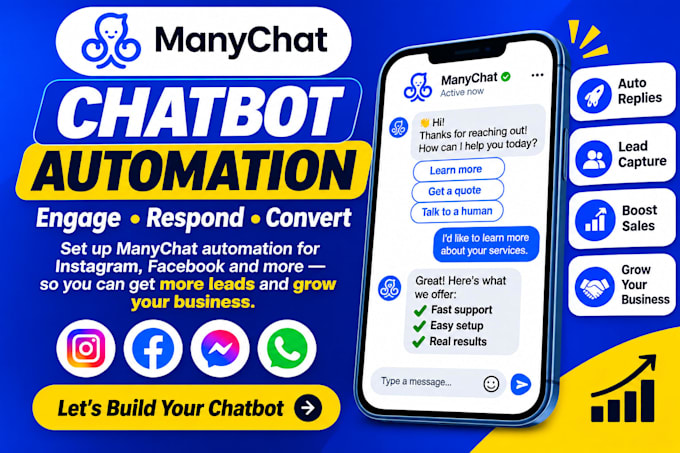 build manychat chatbot automation for your business