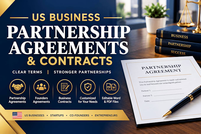 draft US business partnership agreements and contracts