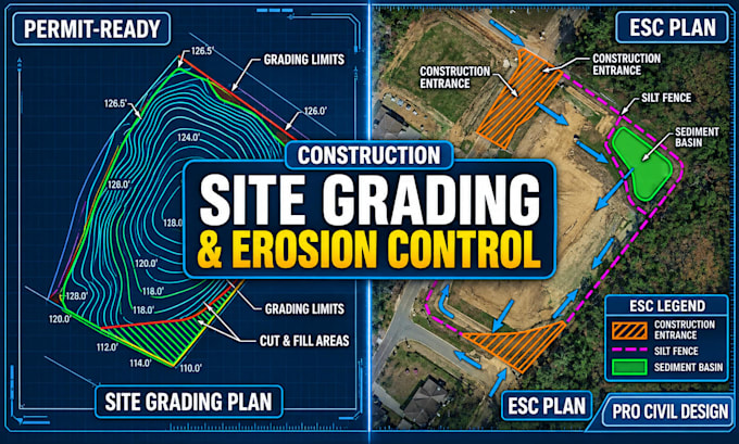 do construction site grading plans, erosion and sediment control permit plans