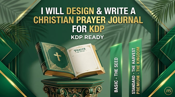 design and write christian prayer journal or guided devotional journal for KDP