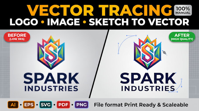 convert image or low resolution logo to high quality vector
