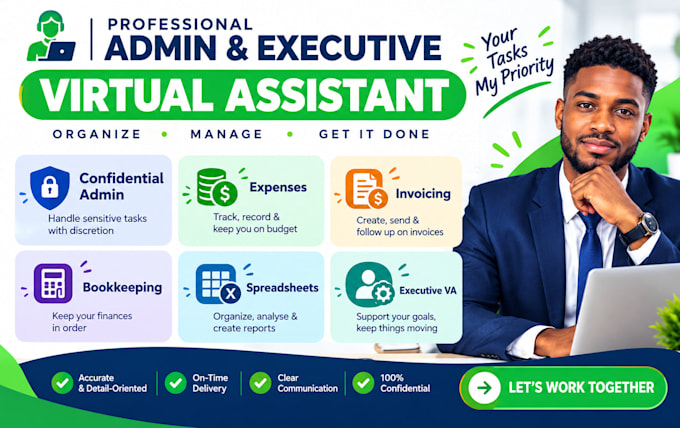 be confidential admin expenses invoicing bookkeeping spreadsheets executive VA