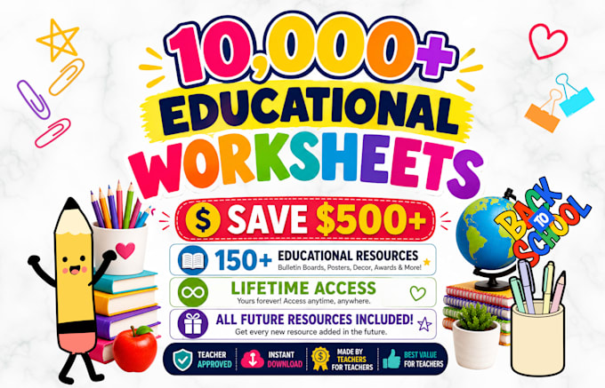provide more than 10,000 mega bundle of educational resources