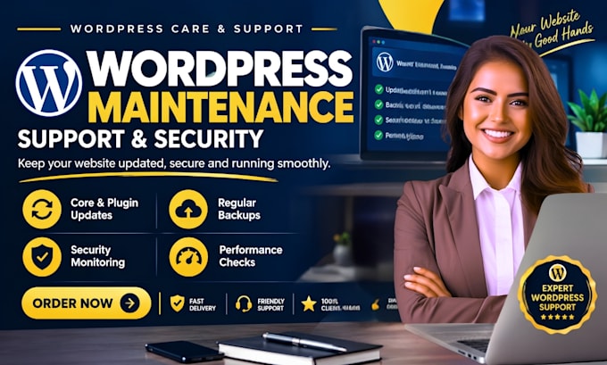 provide wordpress support, website management, maintenance, site backup and fix