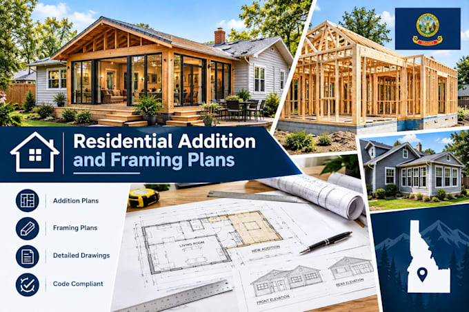 create idaho residential addition and framing plans
