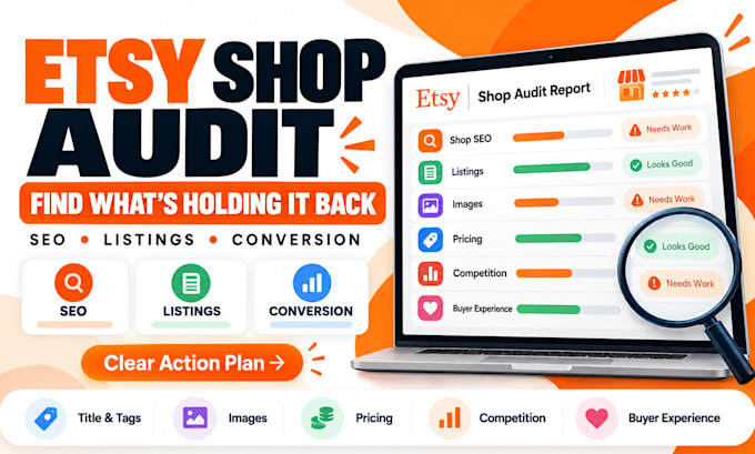 audit your etsy shop SEO listings and conversion performance