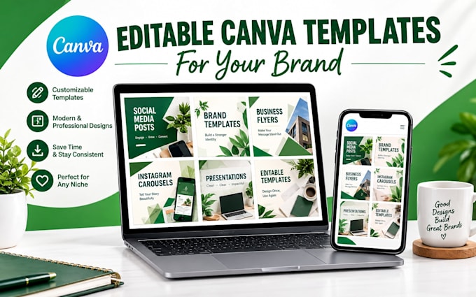 design editable canva templates for your social media brand