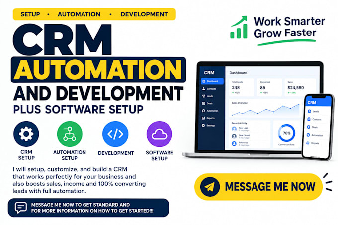 setup crm automation and development plus software setup