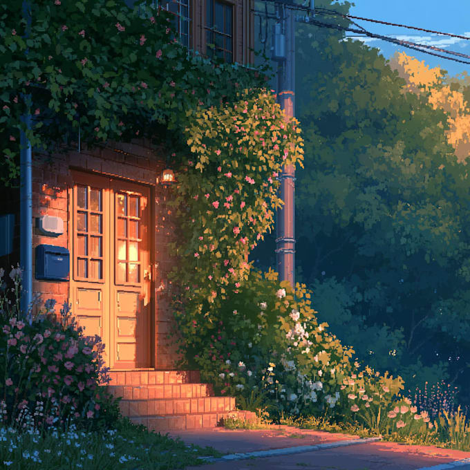 draw painterly pixel art background illustration, scenes, and character sprites