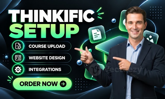 setup thinkific online course website and upload your course