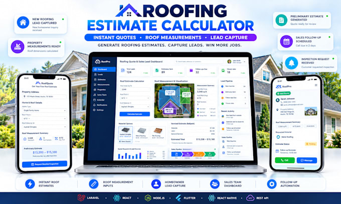 build roofing contractor software with estimate requests